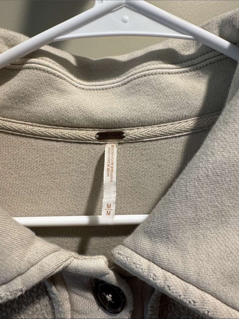 Women's Free People Cream Sherpa Button-Up Jacket - Picture 2 of 4
